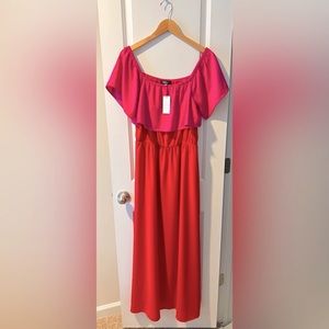 Sugar Lips Long pink and red maxi dress. New with tags. Large